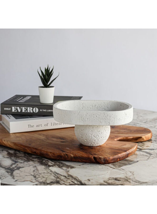Si Bonne Natural Travertine Stone Decorative Vase Bowl with Pedestal Base – Handmade Tabletop Centerpiece for Dried Flowers, Floral Arrangements and Home Décor Display - Image 2